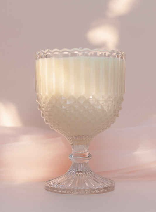 Vivianne Vintage Pedestal Glass Custom-Poured Candle