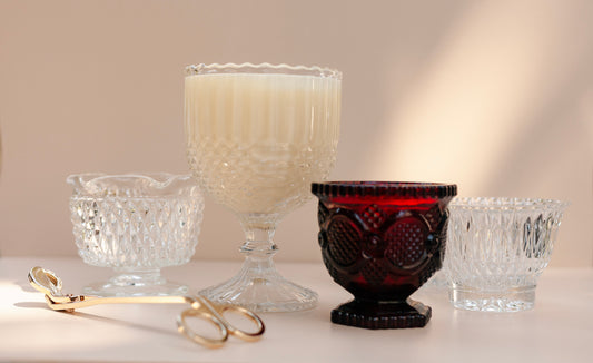 Estelle Vintage Pedestal Glass Custom-Poured Candle