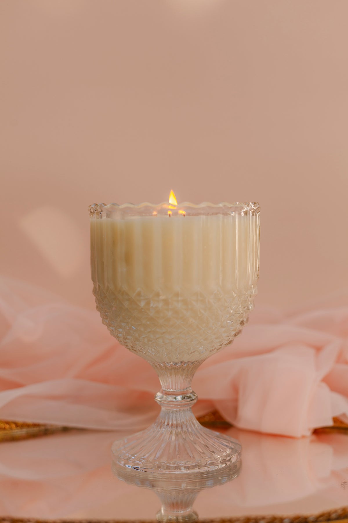 Vivianne Vintage Pedestal Glass Custom-Poured Candle