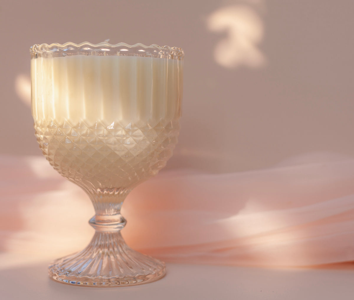 Vivianne Vintage Pedestal Glass Custom-Poured Candle