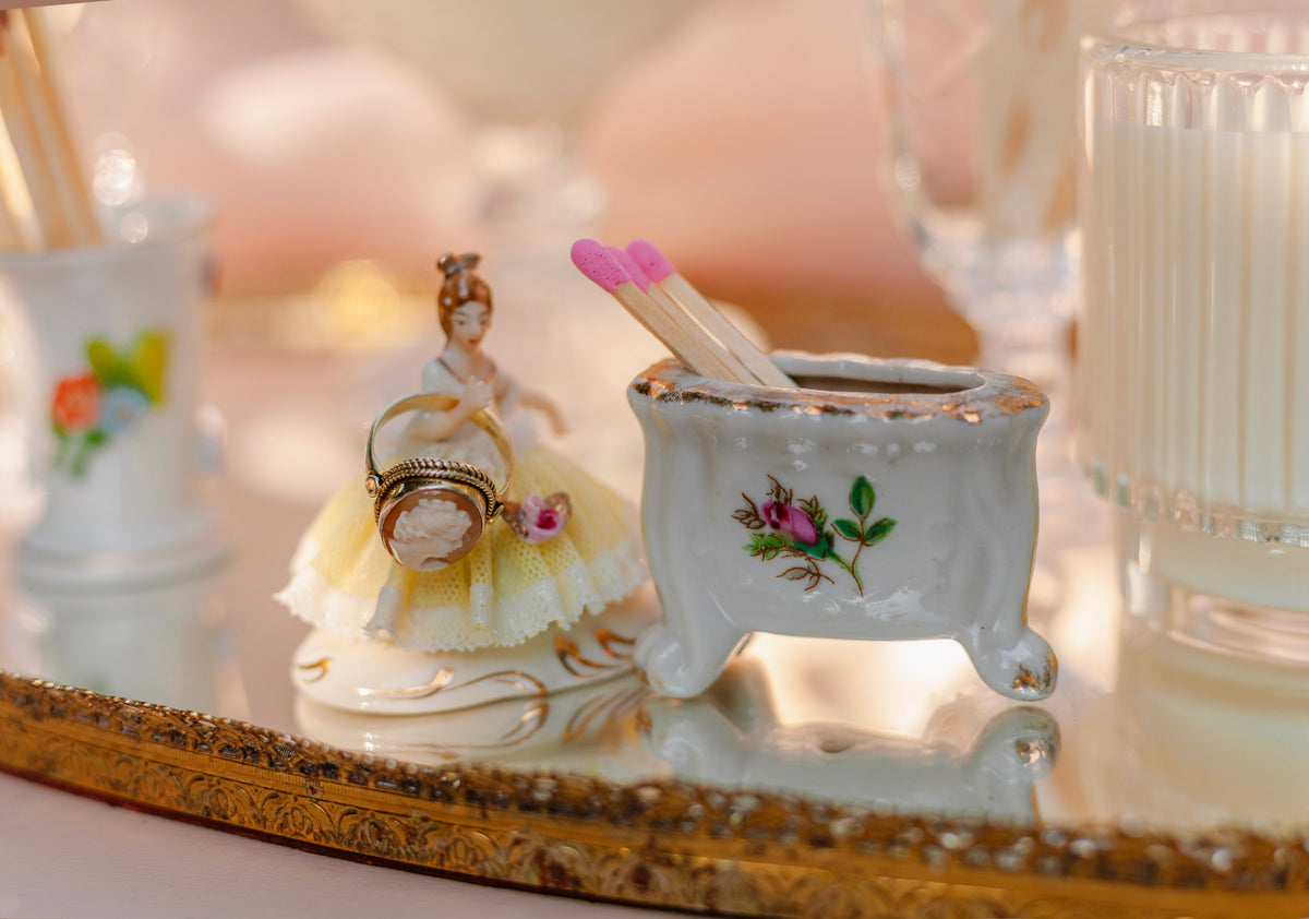 Rosalie Vintage Porcelain Match Holder