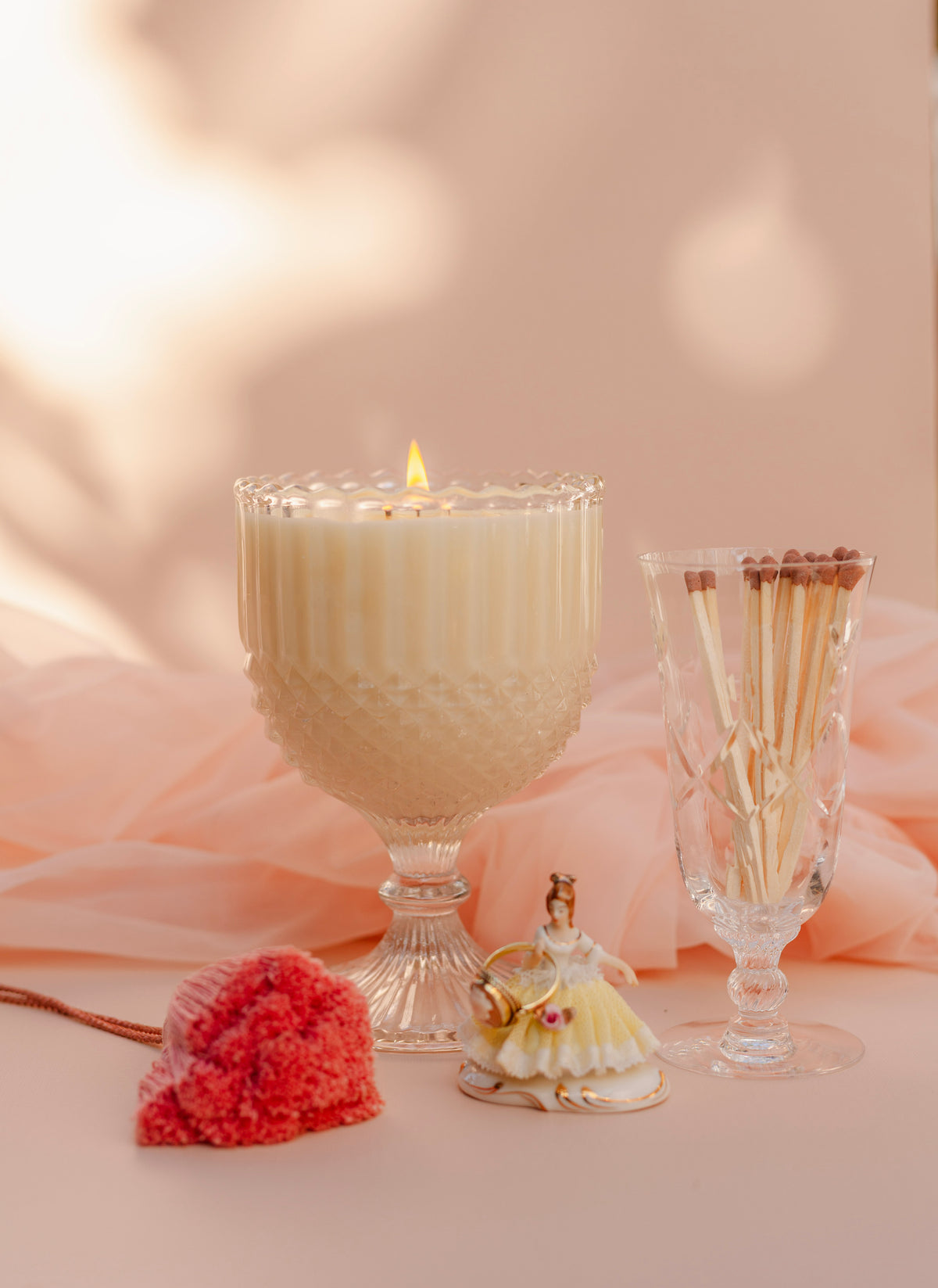 Vivianne Vintage Pedestal Glass Custom-Poured Candle