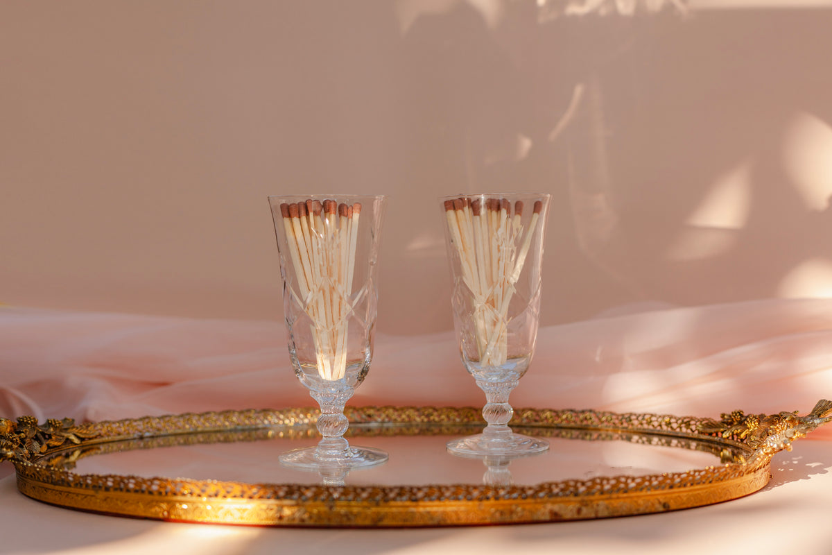 Lucienne Vintage Etched-Glass Match Holder