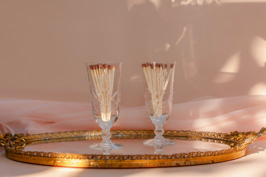 Lucienne Vintage Etched-Glass Match Holder
