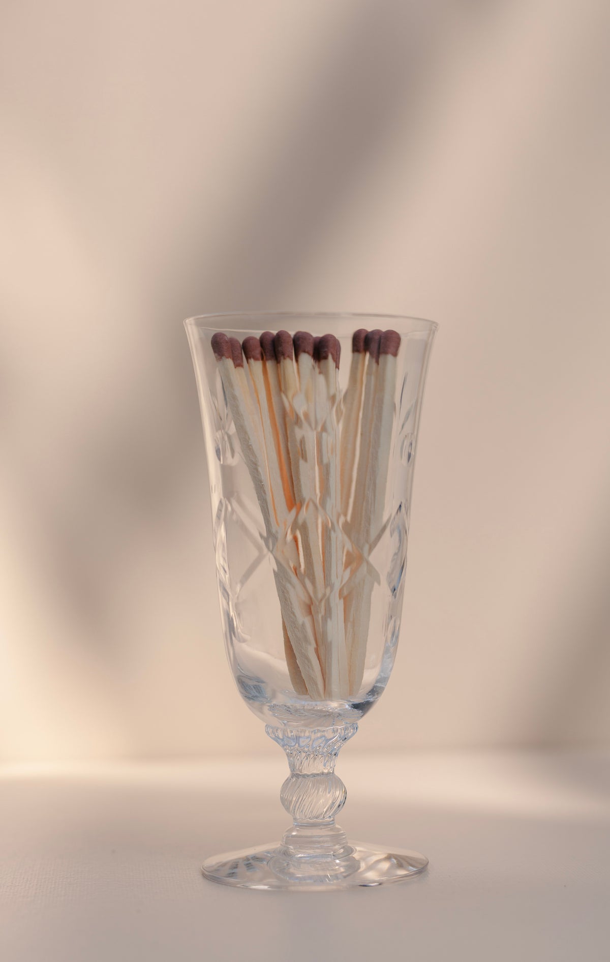 Lucienne Vintage Etched-Glass Match Holder