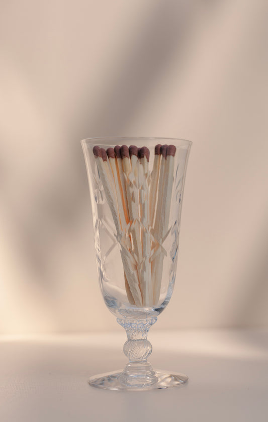 Lucienne Vintage Etched-Glass Match Holder