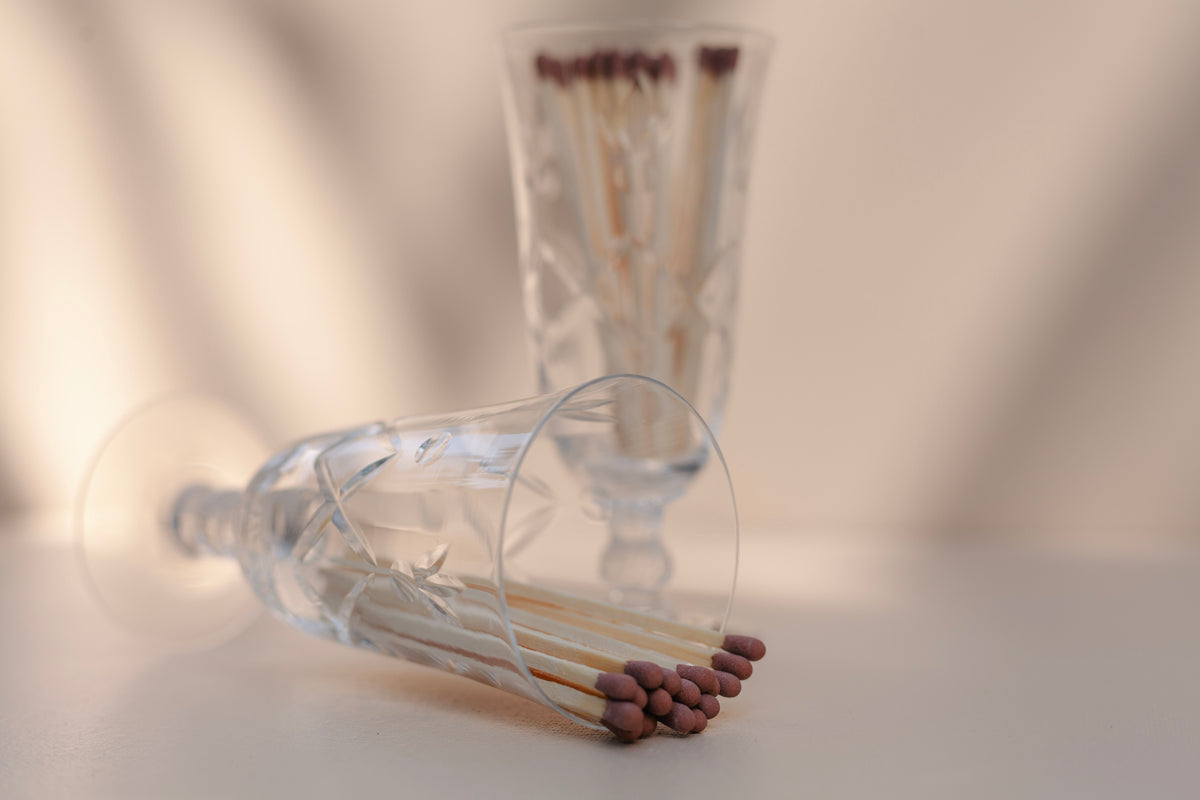 Lucienne Vintage Etched-Glass Match Holder